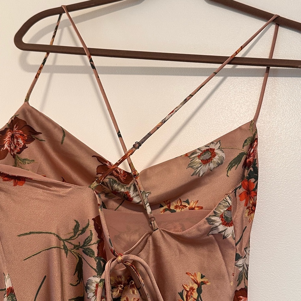 NWOT ASTR the Label Cowl Neck Midi Dress - Dark Blush Floral - Large - Picture 7 of 11